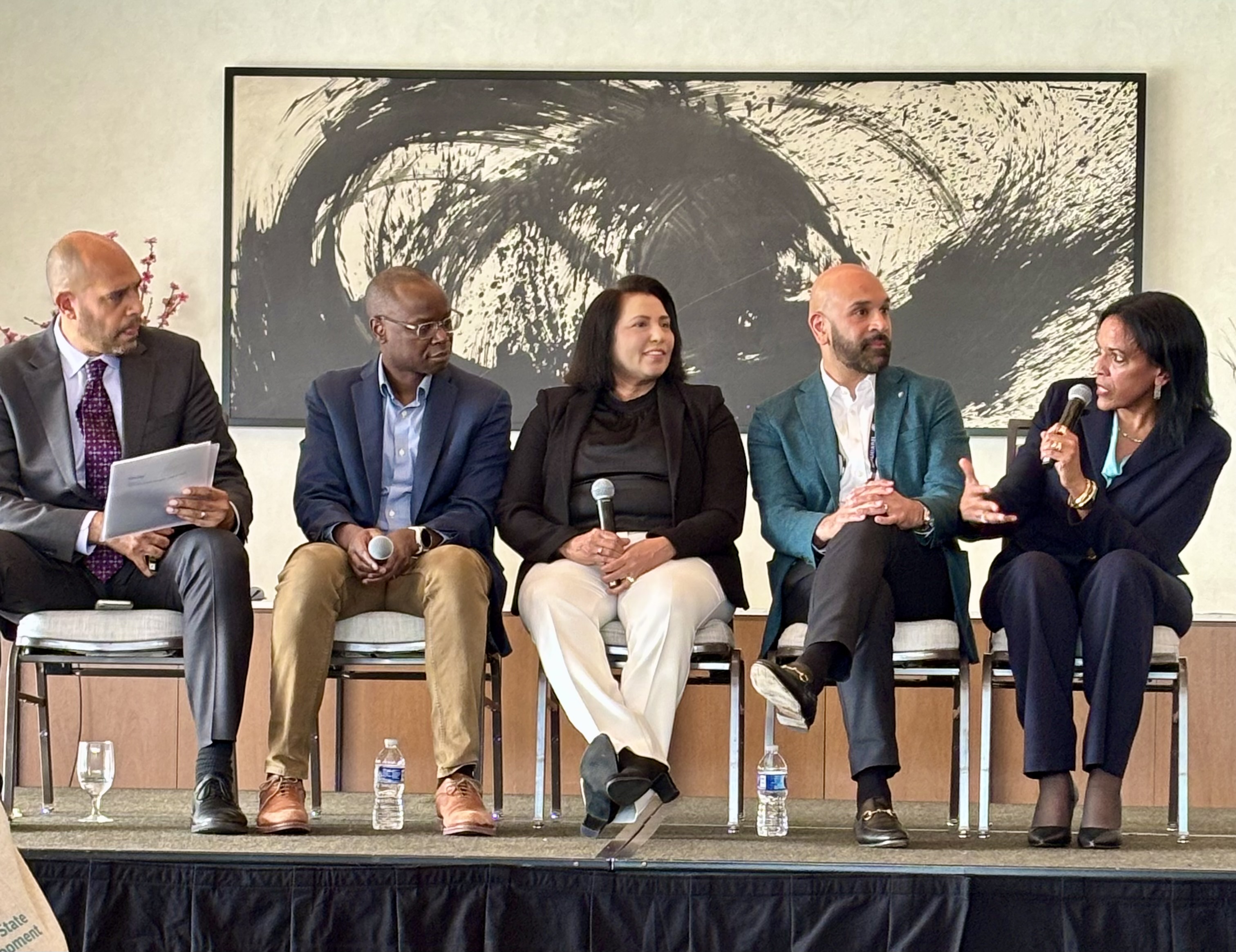 Stephen Abreu (from left), Dodzie Sogah, Pam Randhawa, Abbas Kazimi and Karen Nelson.