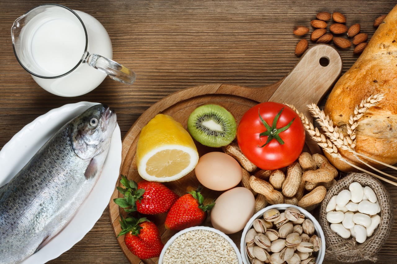 table full of different kinds of food