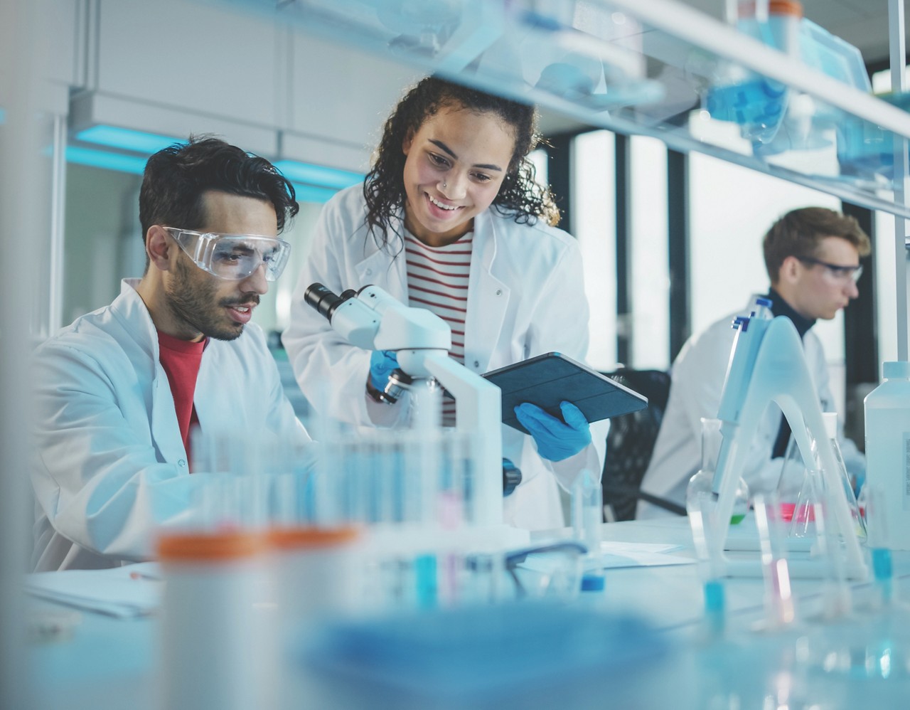 Workers in a lab