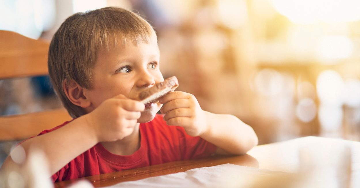 Child eating bread